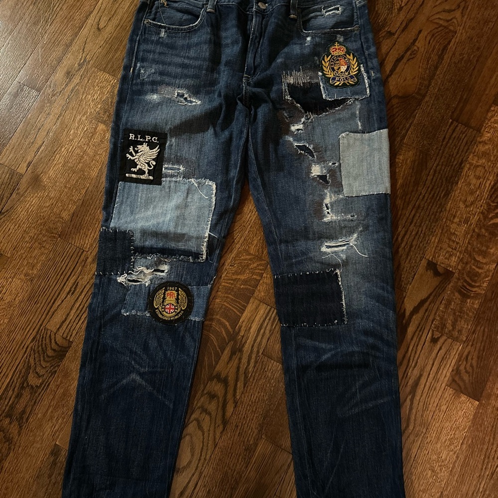 Polo Ralph Lauren Distressed Patchwork Jeans
